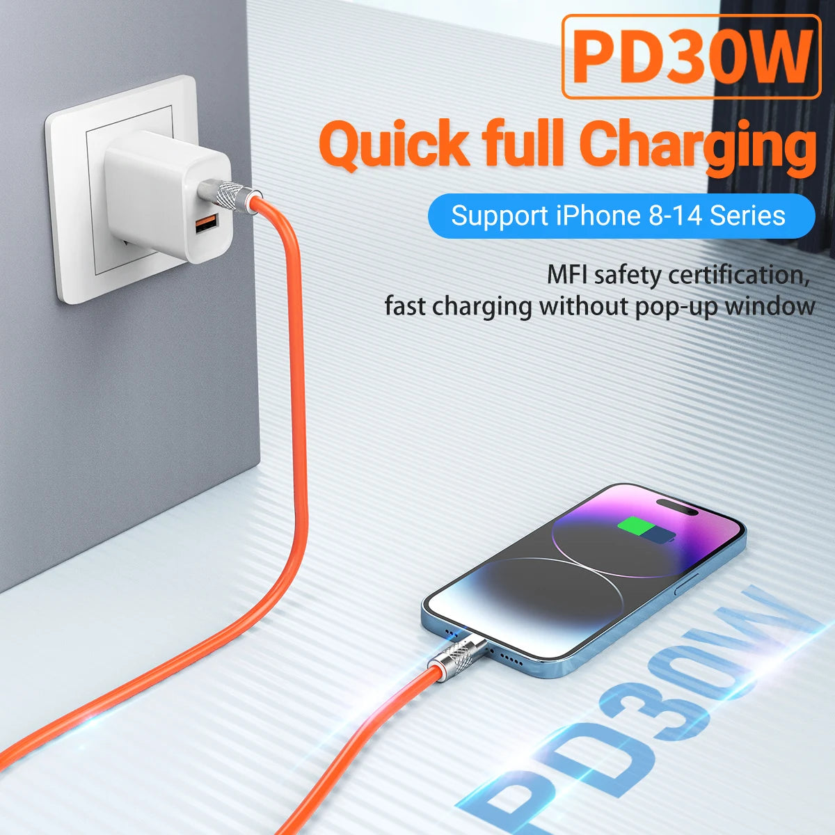 Gopala MFi certified Silicone Fast charging USB-C to iPhone