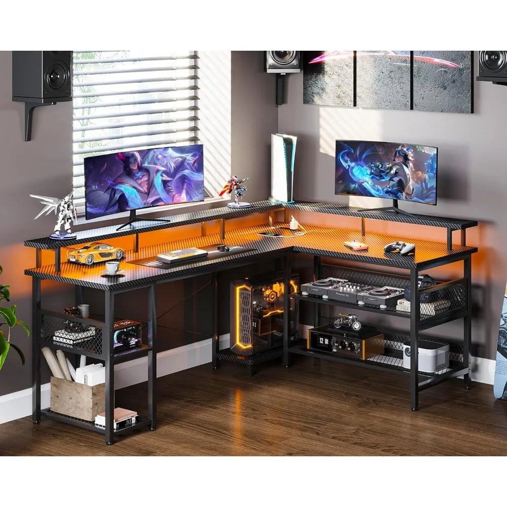 66" L Shaped Gaming Desk