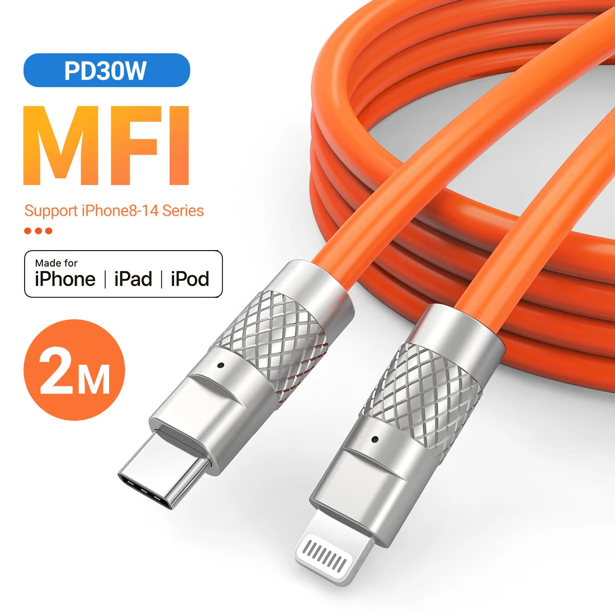 Gopala MFi certified Silicone Fast charging USB-C to iPhone